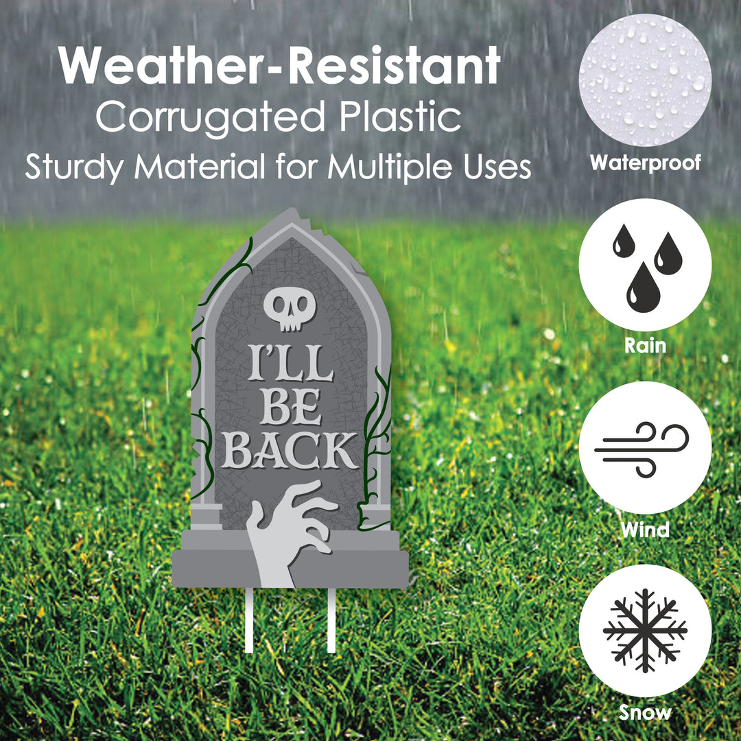 Creepy Cemetery - Lawn Decorations - Outdoor Spooky Halloween Tombstone Party Yard Decorations - 10 Piece