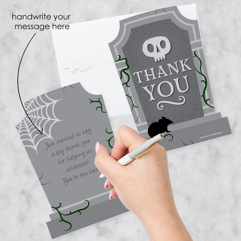 Creepy Cemetery - Shaped Thank You Cards - Spooky Halloween Tombstone Party Thank You Note Cards with Envelopes - Set of 12 | BigDotOfHappiness.com – Big Dot of Happiness LLC creepy-cemetery-shaped-thank-you-cards-spooky-halloween-tombstone-party-thank-you-note-cards-with-envelopes-set-of-12-bigdotofhappiness-com-big-dot-of-happiness-llc