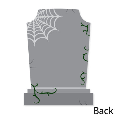 Creepy Cemetery - Shaped Thank You Cards - Spooky Halloween Tombstone Party Thank You Note Cards with Envelopes - Set of 12