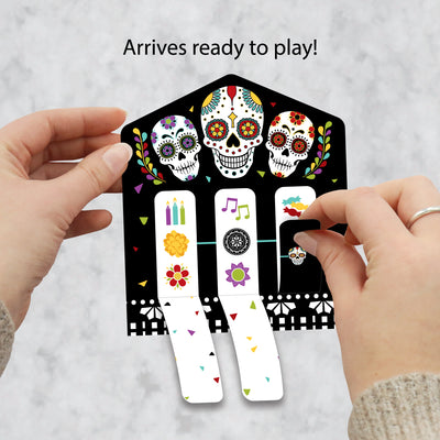 Day of the Dead - Halloween Sugar Skull Party Game Pickle Cards - Pull Tabs 3-in-a-Row - Set of 12