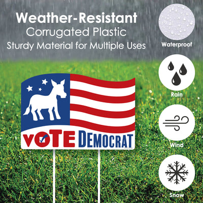 Democrat Election - Democratic Political Party Yard Sign Lawn Decorations - Vote Democrat Party Yardy Sign