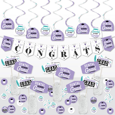Dental School Grad - Dentistry and Hygienist Graduation Party Supplies Decoration Kit - Decor Galore Party Pack - 51 Pieces