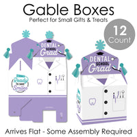 Dental School Grad - Treat Box Party Favors - Dentistry and Hygienist Graduation Party Goodie Gable Boxes - Set of 12
