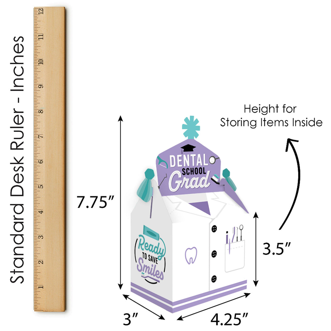 Dental School Grad - Treat Box Party Favors - Dentistry and Hygienist Graduation Party Goodie Gable Boxes - Set of 12