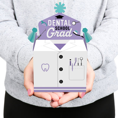Dental School Grad - Treat Box Party Favors - Dentistry and Hygienist Graduation Party Goodie Gable Boxes - Set of 12