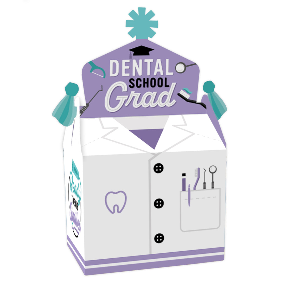 Dental School Grad - Treat Box Party Favors - Dentistry and Hygienist Graduation Party Goodie Gable Boxes - Set of 12