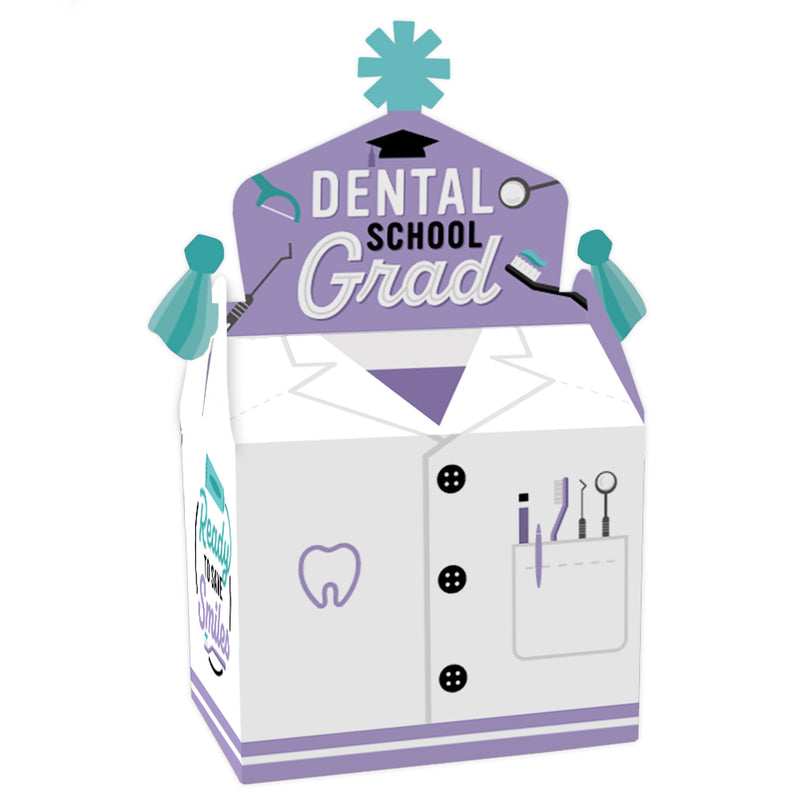 Dental School Grad - Treat Box Party Favors - Dentistry and Hygienist Graduation Party Goodie Gable Boxes - Set of 12