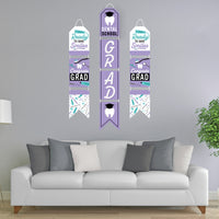 Dental School Grad - Hanging Vertical Paper Door Banners - Dentistry and Hygienist Graduation Party Wall Decoration Kit - Indoor Door Decor