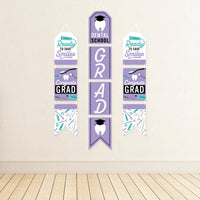 Dental School Grad - Hanging Vertical Paper Door Banners - Dentistry and Hygienist Graduation Party Wall Decoration Kit - Indoor Door Decor