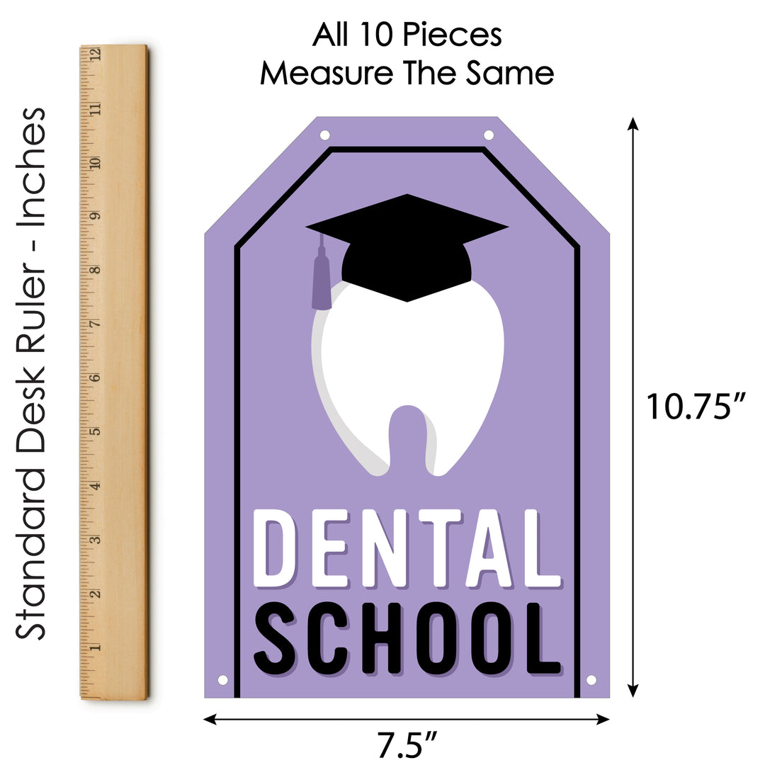 Dental School Grad - Hanging Vertical Paper Door Banners - Dentistry and Hygienist Graduation Party Wall Decoration Kit - Indoor Door Decor