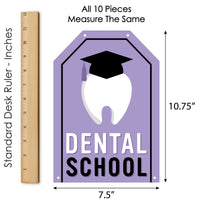 Dental School Grad - Hanging Vertical Paper Door Banners - Dentistry and Hygienist Graduation Party Wall Decoration Kit - Indoor Door Decor