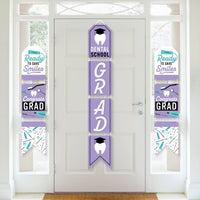 Dental School Grad - Hanging Vertical Paper Door Banners - Dentistry and Hygienist Graduation Party Wall Decoration Kit - Indoor Door Decor