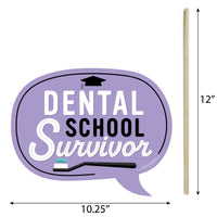 Funny Dental School Grad - Dentistry and Hygienist Graduation Party Photo Booth Props Kit - 10 Piece