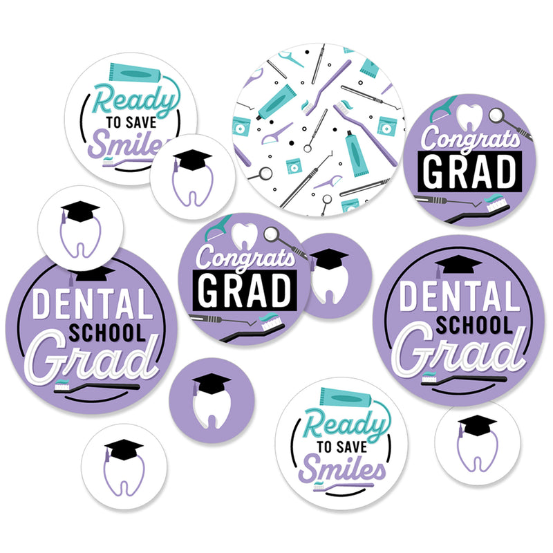 Dental School Grad - Dentistry and Hygienist Graduation Party Giant Circle Confetti - Party Decorations - Large Confetti 27 Count