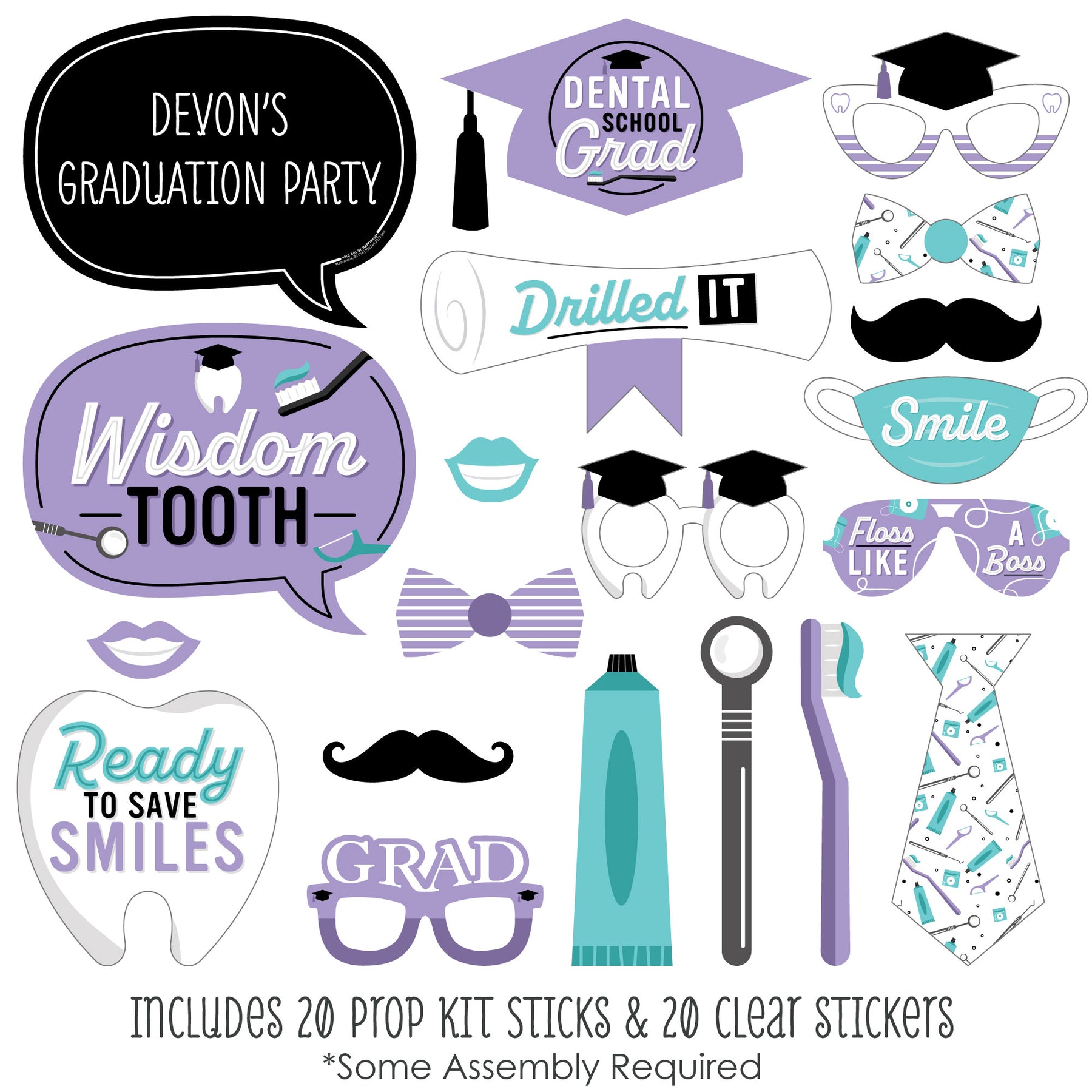 Dental School Grad Personalized Dentistry and Hygienist Graduation