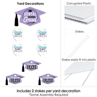 Dental School Grad - Yard Sign and Outdoor Lawn Decorations - Dentistry and Hygienist Graduation Party Yard Signs - Set of 8