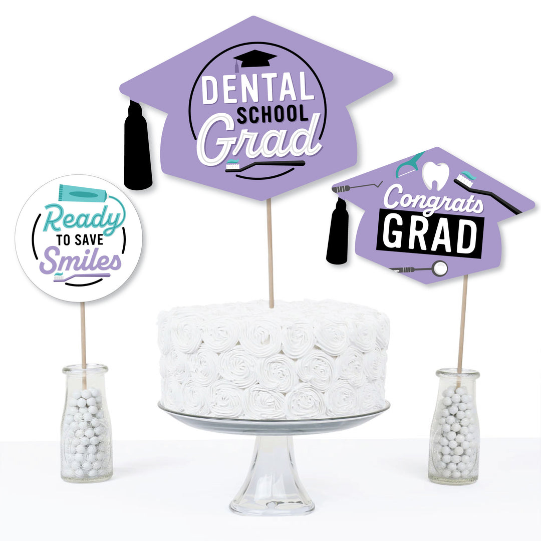 Dental School Grad - Dentistry and Hygienist Graduation Party Centerpiece Sticks - Table Toppers - Set of 15