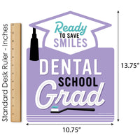 Dental School Grad - Outdoor Lawn Sign - Dentistry and Hygienist Graduation Party Yard Sign - 1 Piece