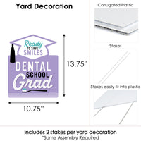 Dental School Grad - Outdoor Lawn Sign - Dentistry and Hygienist Graduation Party Yard Sign - 1 Piece