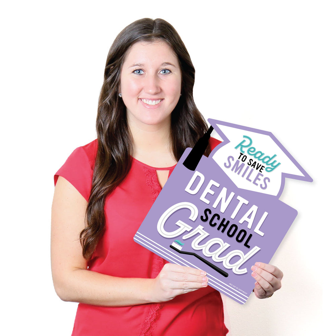 Dental School Grad - Outdoor Lawn Sign - Dentistry and Hygienist Graduation Party Yard Sign - 1 Piece