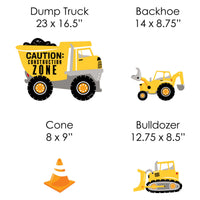 Dig It - Construction Party Zone - Yard Sign and Outdoor Lawn Decorations - Baby Shower or Birthday Party Yard Signs - Set of 8