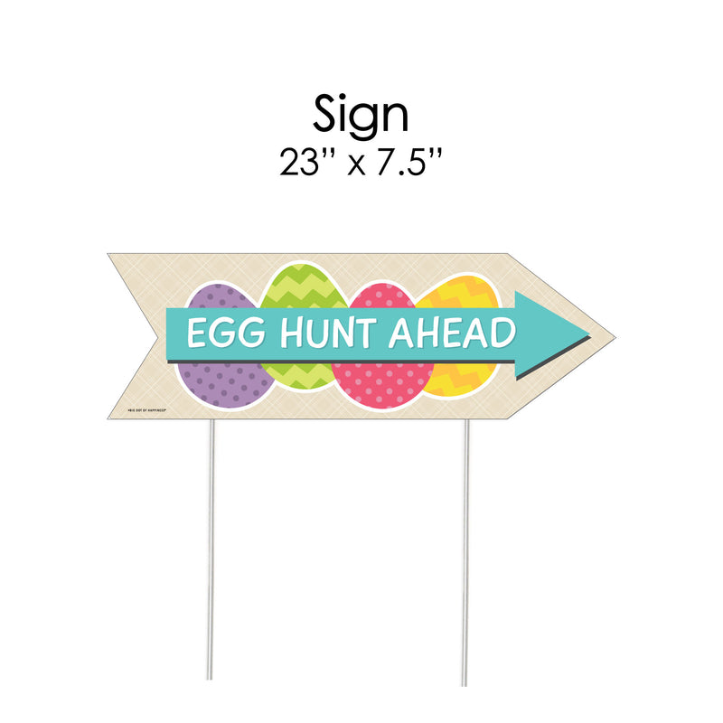 Easter Egg Hunt - Easter Bunny Party Sign Arrow - Double Sided Directional Yard Signs - Set of 2