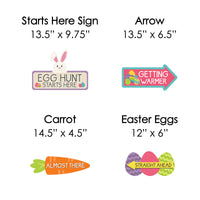 Easter Egg Hunt Arrow Yard Signs - Outdoor Easter Bunny Yard Decorations - 10 Piece