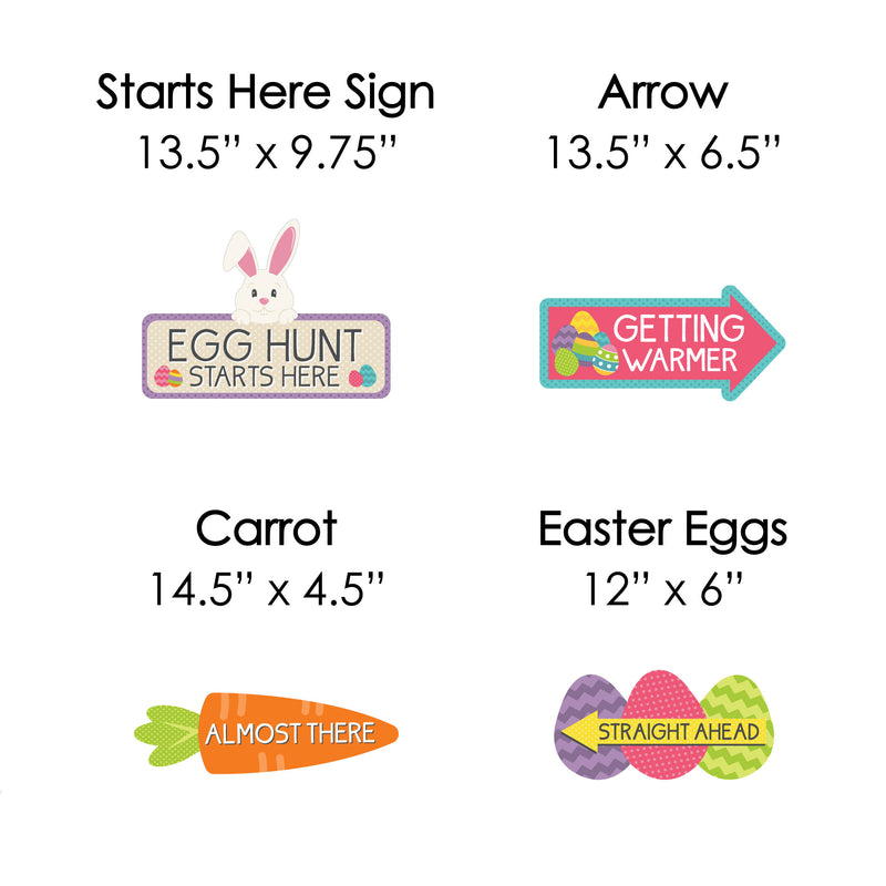 Easter Egg Hunt Arrow Yard Signs - Outdoor Easter Bunny Yard Decorations - 10 Piece