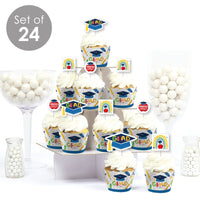 Kindergarten Grad - Cupcake Decoration - 4K Preschool Kids Graduation Party Cupcake Wrappers and Treat Picks Kit - Set of 24