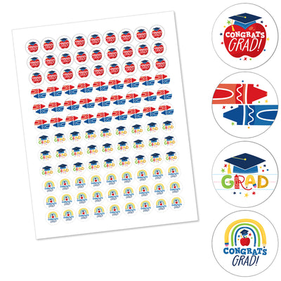 Elementary Grad - Kids Graduation Party Round Candy Sticker Favors - Labels Fit Chocolate Candy (1 sheet of 108)