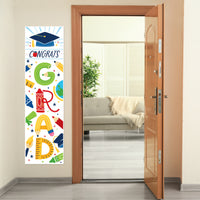 Kindergarten Grad - 4K Preschool Kids Graduation Party Front Door Decoration - Vertical Banner