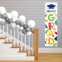 Kindergarten Grad - 4K Preschool Kids Graduation Party Front Door Decoration - Vertical Banner