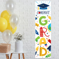 Kindergarten Grad - 4K Preschool Kids Graduation Party Front Door Decoration - Vertical Banner