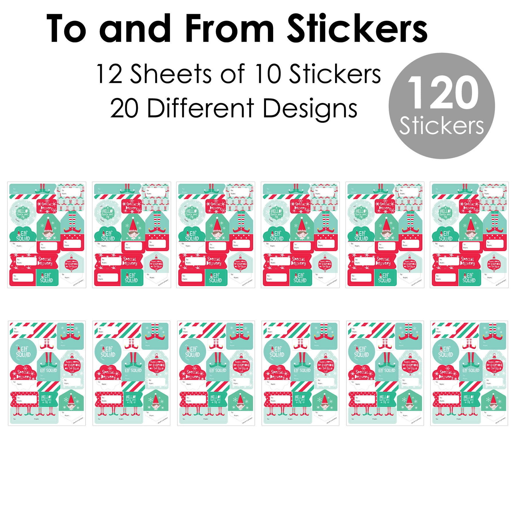 Elf Squad - Assorted Kids Elf Christmas and Birthday Party Gift Tag ...