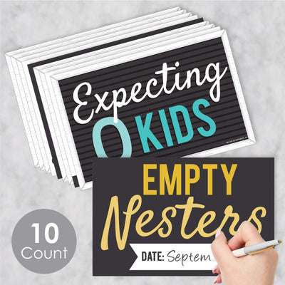 Empty Nesters - Photo Prop Signs - Empty Nest Announcements - 10 Pieces