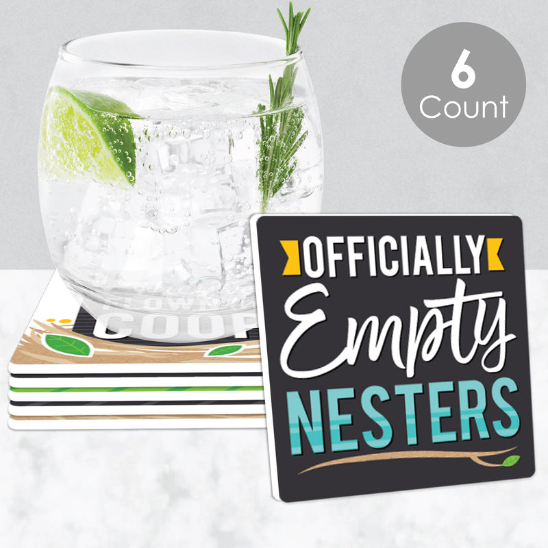 Empty Nesters - Funny Empty Nest Party Decorations - Drink Coasters - Set of 6
