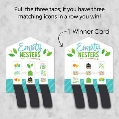 Empty Nesters - Empty Nest Party Game Pickle Cards - Pull Tabs 3-in-a-Row - Set of 12