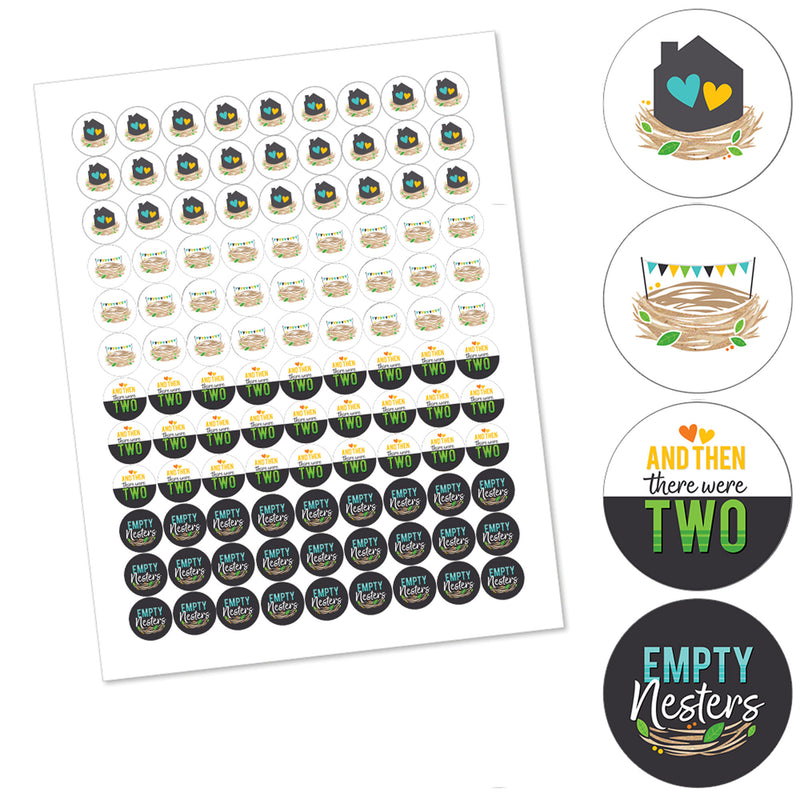 Empty Nesters - Empty Nest Party Round Candy Sticker Favors - Labels Fit Chocolate Candy (1 sheet of 108)