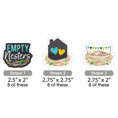 Empty Nesters - Paper Straw Decor - Empty Nest Party Striped Decorative Straws - Set of 24