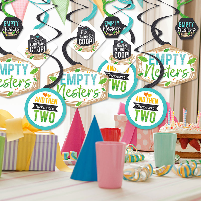 Empty Nesters - Empty Nest Party Hanging Decor - Party Decoration Swirls - Set of 40