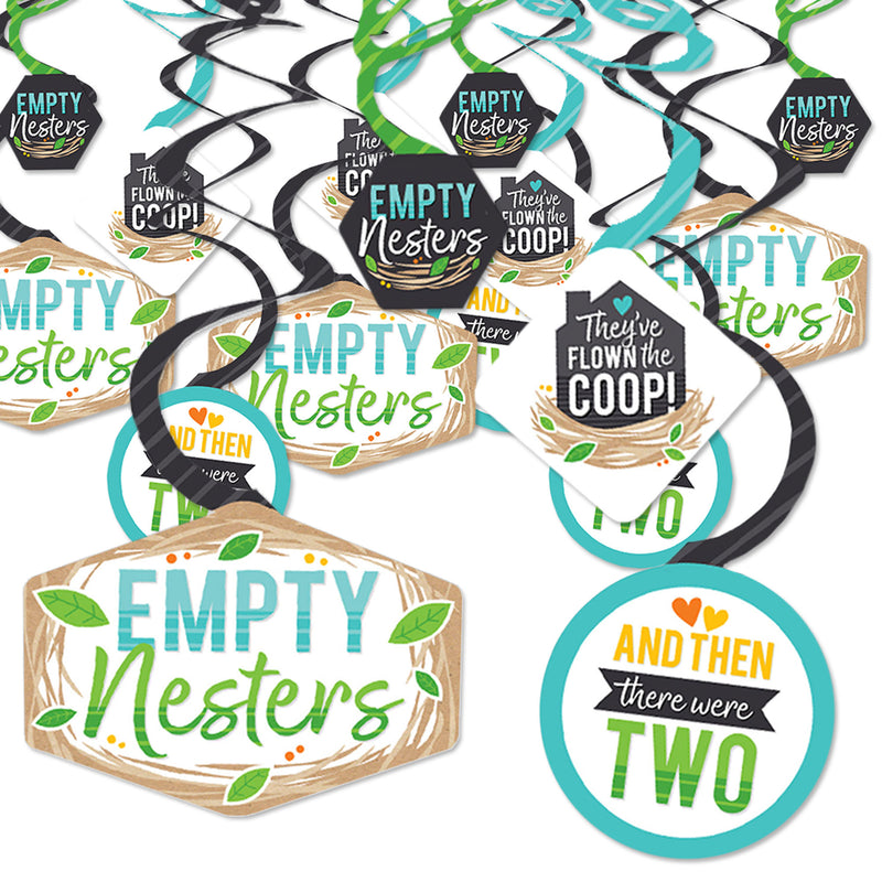 Empty Nesters - Empty Nest Party Hanging Decor - Party Decoration Swirls - Set of 40