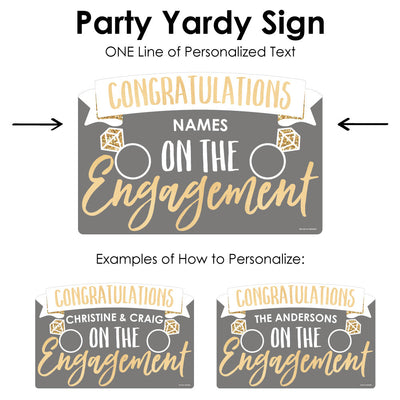 Engagement Announcement - Yard Sign Lawn Decorations - Personalized Congratulations Party Yardy Sign