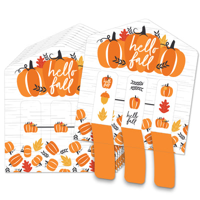 Fall Pumpkin - Halloween or Thanksgiving Party Game Pickle Cards - Pull Tabs 3-in-a-Row - Set of 12