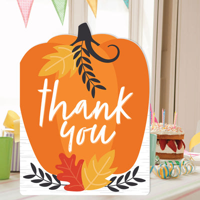 Fall Pumpkin - Thank You Giant Greeting Card - Big Shaped Jumborific Card - 16.5 x 22 inches