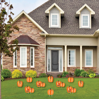 Fall Pumpkin - Pumpkin Lawn Decorations - Outdoor Halloween or Thanksgiving Party Yard Decorations - 10 Piece