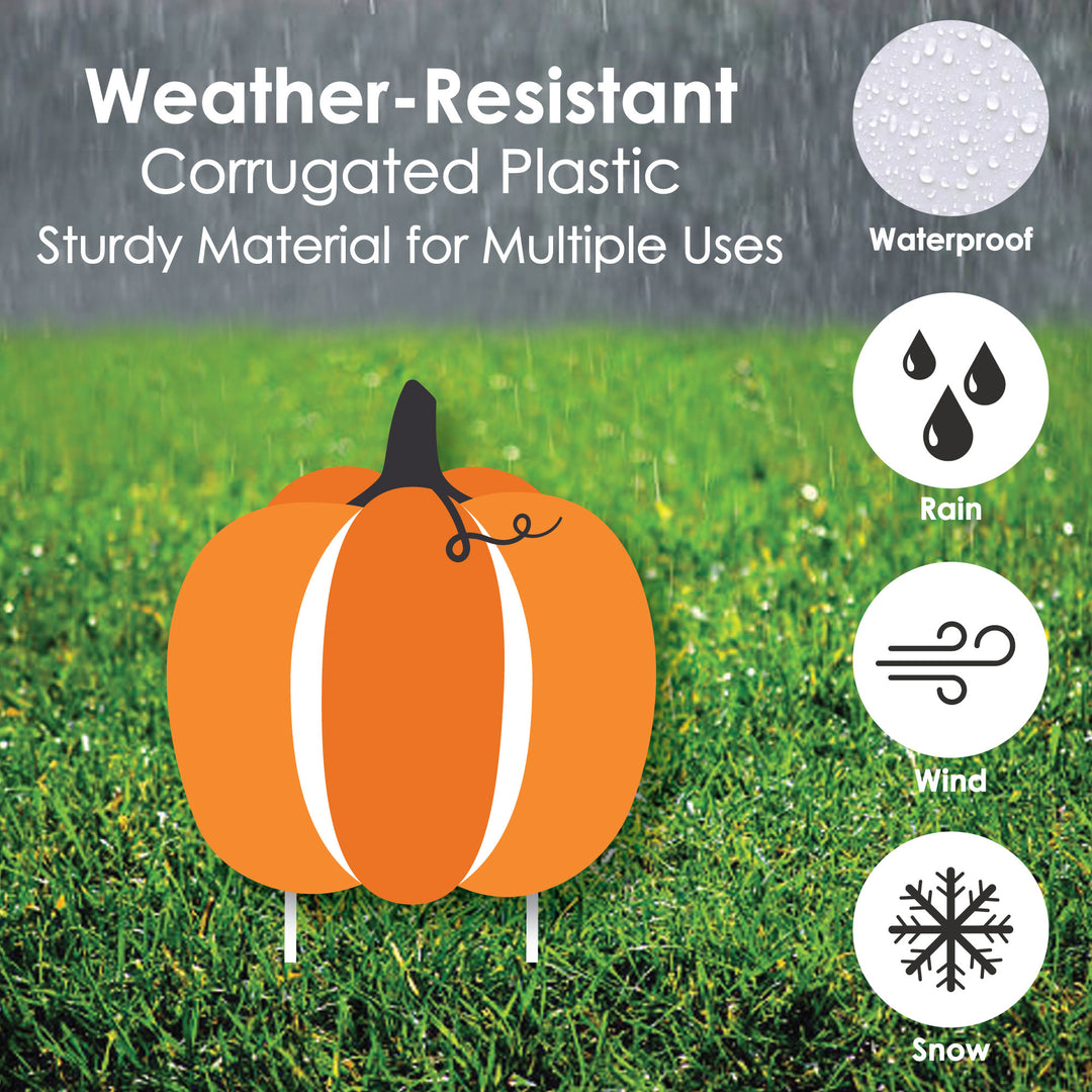 Fall Pumpkin - Pumpkin Lawn Decorations - Outdoor Halloween or Thanksgiving Party Yard Decorations - 10 Piece