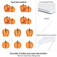 Fall Pumpkin - Pumpkin Lawn Decorations - Outdoor Halloween or Thanksgiving Party Yard Decorations - 10 Piece