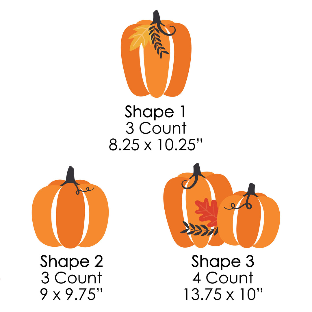 Fall Pumpkin - Pumpkin Lawn Decorations - Outdoor Halloween or Thanksgiving Party Yard Decorations - 10 Piece