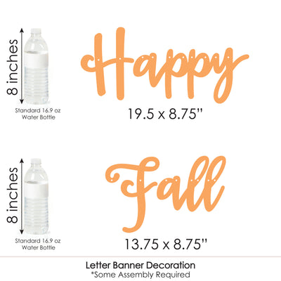 Fall Pumpkin - Halloween or Thanksgiving Party Letter Banner Decoration - 36 Banner Cutouts and Happy Fall Banner Letters