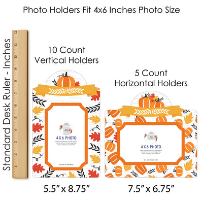 Fall Pumpkin - Halloween or Thanksgiving Birthday Party Picture Centerpiece Sticks - Photo Table Toppers - 15 Pieces
